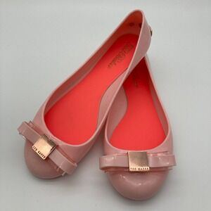 Ted Baker London Ballet Pink Jellies with Bow Women's Flats Size US 8